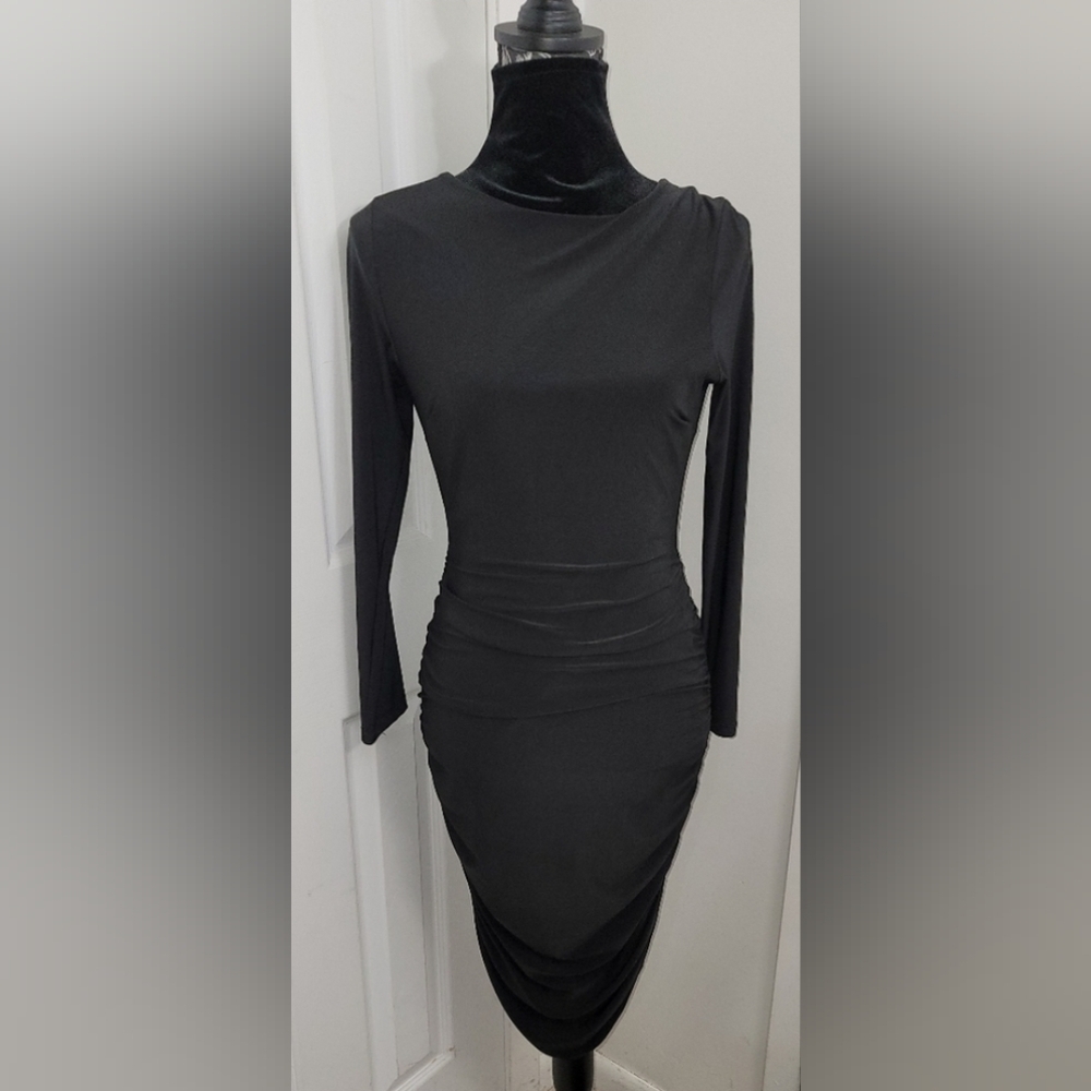 Lulus Black Ruched Dress